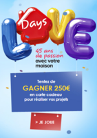 Grand jeu Love Days : tentez de gagner 250€ en carte cadeau - Castorama