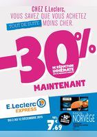 E.Leclerc Express : -30% de réduction immédiate - E.Leclerc