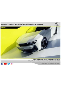 Prospectus Distributeur OPEL AGC AUTOMOBILE SARL CONFLANS-SAINTE-HONORINE : Opel Nouvelle Astra