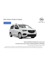 Prospectus Distributeur OPEL LEGRAND AUTO 24 SAS LE MANS : Opel Combo-e Life