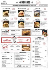 Prospectus Big Fernand Levallois- Perret : Menu Big Fernand