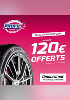 Jusqu'à 120€ offerts sur vos pneus Bridgestone ! - Profil +