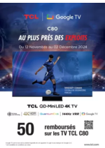 Prospectus Copra : 50€ remboursés sur les TV TCL C80