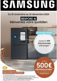 Prospectus Boulanger Poitiers : Samsung : jusqu'à 500€ remboursés sur une sélection de réfrigérateurs