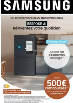 Prospectus Boulanger : Samsung : jusqu'à 500€ remboursés sur une sélection de réfrigérateurs