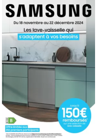 Prospectus Boulanger Angoulins : Samsung : jusqu'à 150€ remboursés sur une sélection de lave-vaisselle