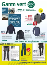 Prospectus Gamm vert SORBIERS : Vetements PRO