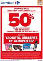 Prospectus Carrefour : OP BON D’ACHAT SUR YAOURTS, COMPOTES & DESSERTS