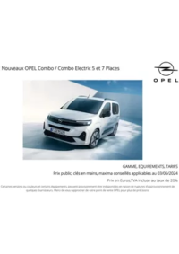 Prospectus Distributeur OPEL CHAMPAGNE AUTOMOBILES SAS EPERNAY : Opel Nouveau Combo Life Electric