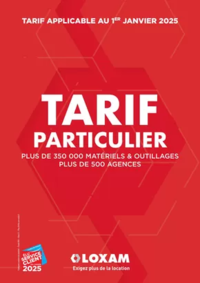 Prospectus Loxam LES TROIS MOUTIERS : Tarifs particuliers