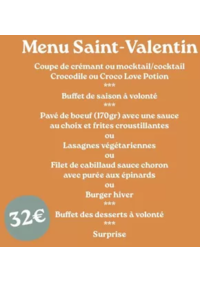 Prospectus Crocodile Lille - Englos : menu spécial pour la Saint Valentin