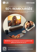 Promos et remises  : 50% remboursés sur votre barre de son avec LG