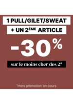 Promos et remises  : 1 pull / gilet / sweat acheté = -30% sur le 2ème