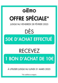 Prospectus Gemo POCE SUR CISSE : Offre spéciale