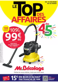 Prospectus Mr Bricolage ISLE SUR SORGUE : LE TOP DES AFFAIRES DES 45 ans