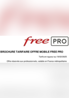 BROCHURE TARIFAIRE OFFRE MOBILE FREE PRO - Free