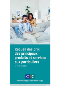 Prospectus CIC GRANDCAMP MAISY : Recueil des prix des principaux produits et services aux particuliers