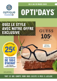 Prospectus Optique E.Leclerc PLERIN : Optidays Printemps