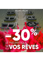 Prospectus Pacific Pêche : Komando, Session, Caiman, Gecko : À vous le pneumatique de vos rêves à un tarif incroyable jusqu'à -