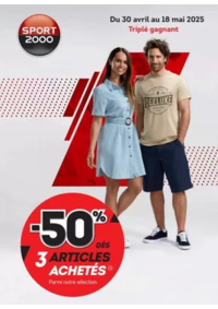 Prospectus Sport 2000 MONTCEAU LES MINES : -50% sur le 3 articles achetés