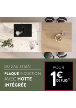 Promos et remises  : usqu'au 31 mai, profitez d'une plaque à induction avec hotte intégrée pour 1€ de plus