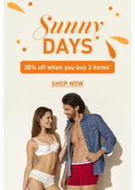 Promos et remises  : Sunny Days 30% off when you buy 3 items