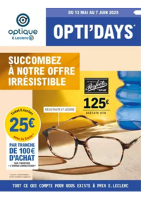 Prospectus Optique E.Leclerc DAX : Optidays Ete