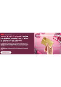 Prospectus Société Générale Maubeuge 1 rue Lazare Carnot : Jusqu'à 200 € offerts + votre cotisation Sobrio à 1 € / mois la première année