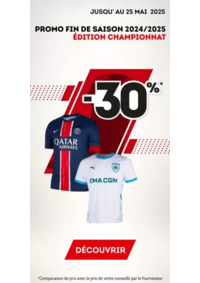 Prospectus Sport 2000 ST CHELY D'APCHER : Promo Fin de saison 2024-2025 : -30% sur les maillots et survêtements de clubs édition championnat !