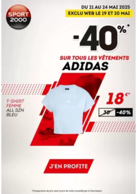 Prospectus Sport 2000 CHATEAUBERNARD : ADIDAS en promo : -40% sur le textile !