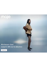 Prospectus Maje PARIS 16 rue Montmartre : Jusqu’à -40% sur la sélection