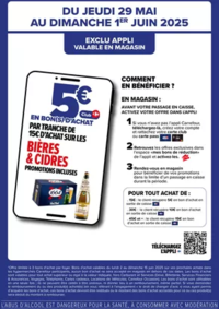 Prospectus Carrefour CHARENTON LE PONT : OFFRE EXCLUSIVE APPLI : BON D’ACHAT BIERES ET CIDRES