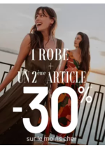 Promos et remises  : 1 robe + un 2ème article = -30%* sur le moins cher femme
