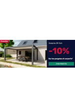 Promos et remises  : -10% de remise sur les pergolas et les carports