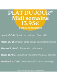 Prospectus Crocodile Lille - Englos : Plat Du Jour