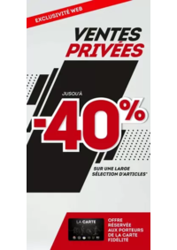 Prospectus Sport 2000 AGDE : Ventes Privées du 18 au 24 juin 2025 avec des remises de -20% à -40%