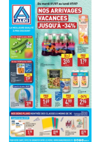 Prospectus Aldi Monéteau : Nos arrivages vacances jusqu'à -34%