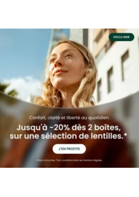 Prospectus Général d'Optique LESCAR : Jusqu'à -20% dès 2 boîtes, sur une sélection de lentilles.