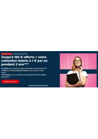 Prospectus Société Générale ST DIDIER SOUS AUBENAS : Jusqu'à 160 € offerts + votre cotisation Sobrio à 1 € par an pendant 2 ans