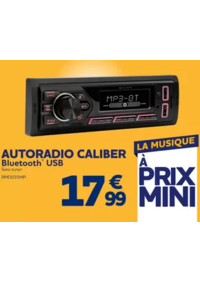 Prospectus Norauto CREIL : Autoradio sans tuner radio CALIBER RMD035MP Bluetooth&Sans mécanique CD/DVD