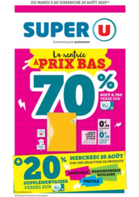 Prospectus Super U : Spécial Rentrée des classes