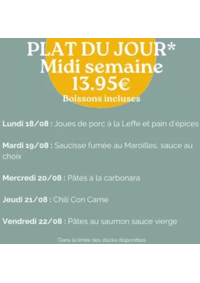 Prospectus Crocodile Lille - Villeneuve d’Ascq : Plat Du Jour