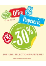 Prospectus BHV : Jusqu'à -30% sur une sélection d'articles de papeterie. Voir conditions.