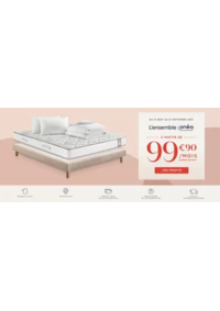 Prospectus Maison de la literie PONTAULT COMBAULT : Offrez à vos nuits une nouvelle dimension avec notre ensemble de nuit Onéa 1 Matelas + 1 Sommier + 1