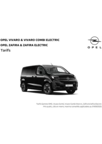 Prospectus Distributeur OPEL SAS BELLE-RIVE AUTOMOBILES PONTARLIER : Opel Zafira et Vivaro Combi