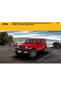 Prospectus Jeep Boulogne Billancourt : WRANGLER 4XE HYBRIDE RECHARGEABLE SAHARA 2.0 TURBO T4 280KW (380CH) BVA8