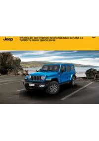 Prospectus Jeep Lievin : WRANGLER 4XE HYBRIDE RECHARGEABLE SAHARA 2.0 TURBO T4 280KW (380CH) BVA8