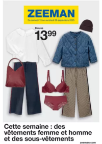 Prospectus Zeeman Bischwiller : Cette semaine : des vêtements femme et homme et des sous-vêtements