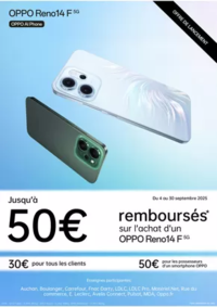 Prospectus MDA ST MARCEL LES VALENCE : OPPO Reno14 F Jusqu'à 50€ remboursés