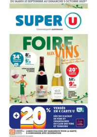 Prospectus Super U ST GERMAIN LEMBRON : Foire aux Vins d'Automne